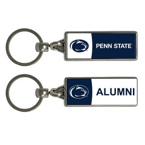 keychain with PENN STATE and Athletic Logo on one side, Athletic Logo and Alumni on other